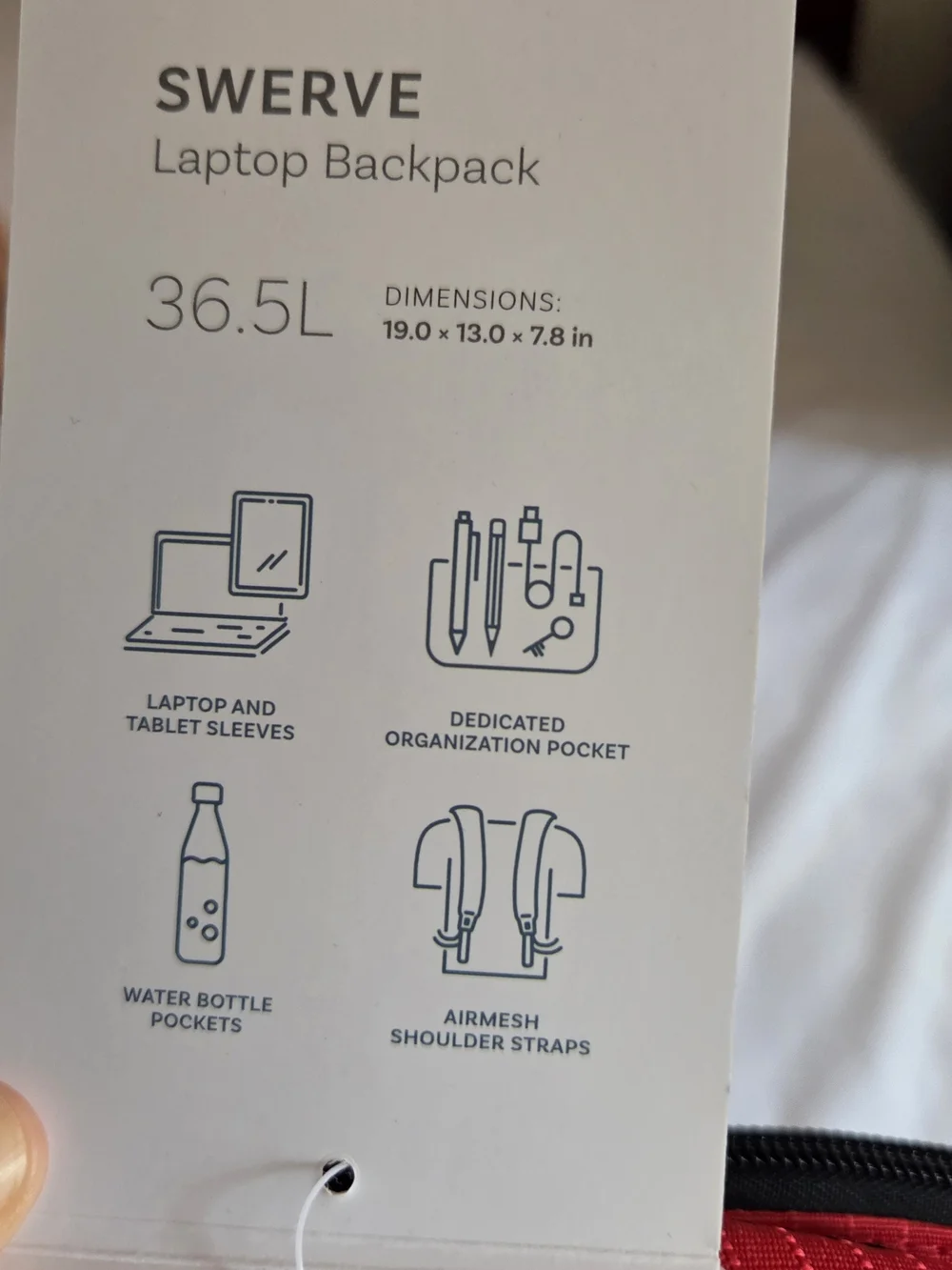 NWT*High Sierra Red Swerve Laptop Backpack - MSRP $55